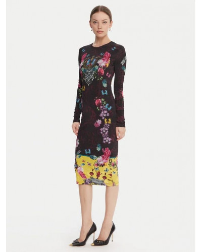 Vestido midi con estampado de Versace Jeans Couture