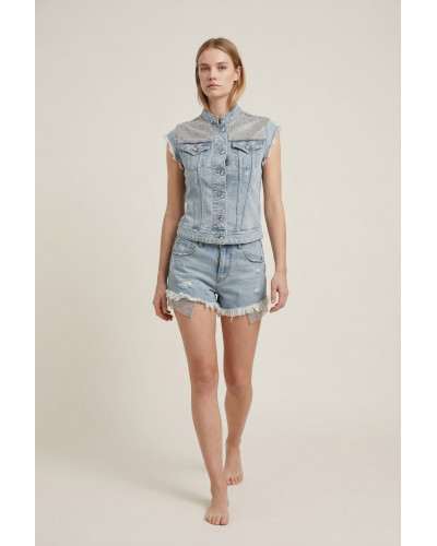 Chaleco vaquero con strass de Met Jeans