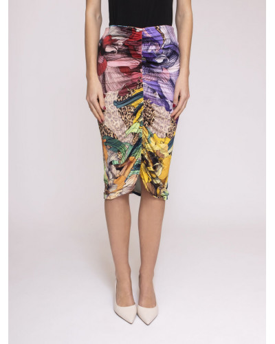 Falda drapeada estampada de Just Cavalli