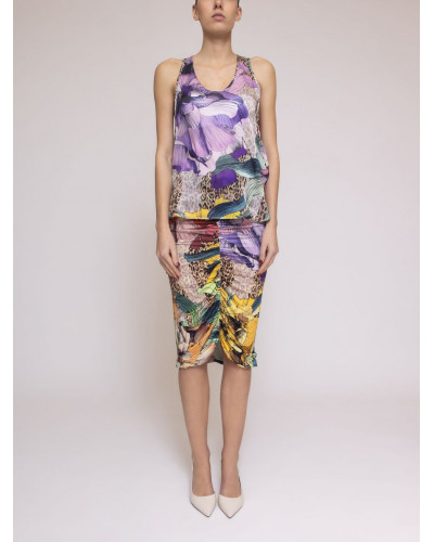 Falda drapeada estampada de Just Cavalli