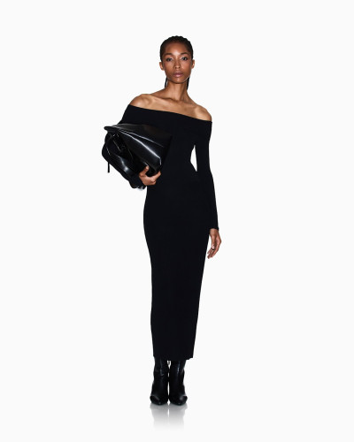 Vestido midi de Armani Exchange de punto de canalé