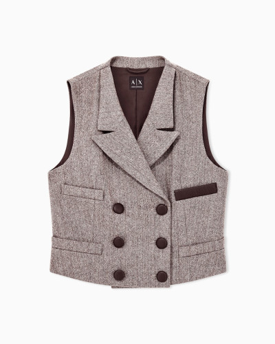 Chaleco de Armani Exchange de lana con dibujo de espigas